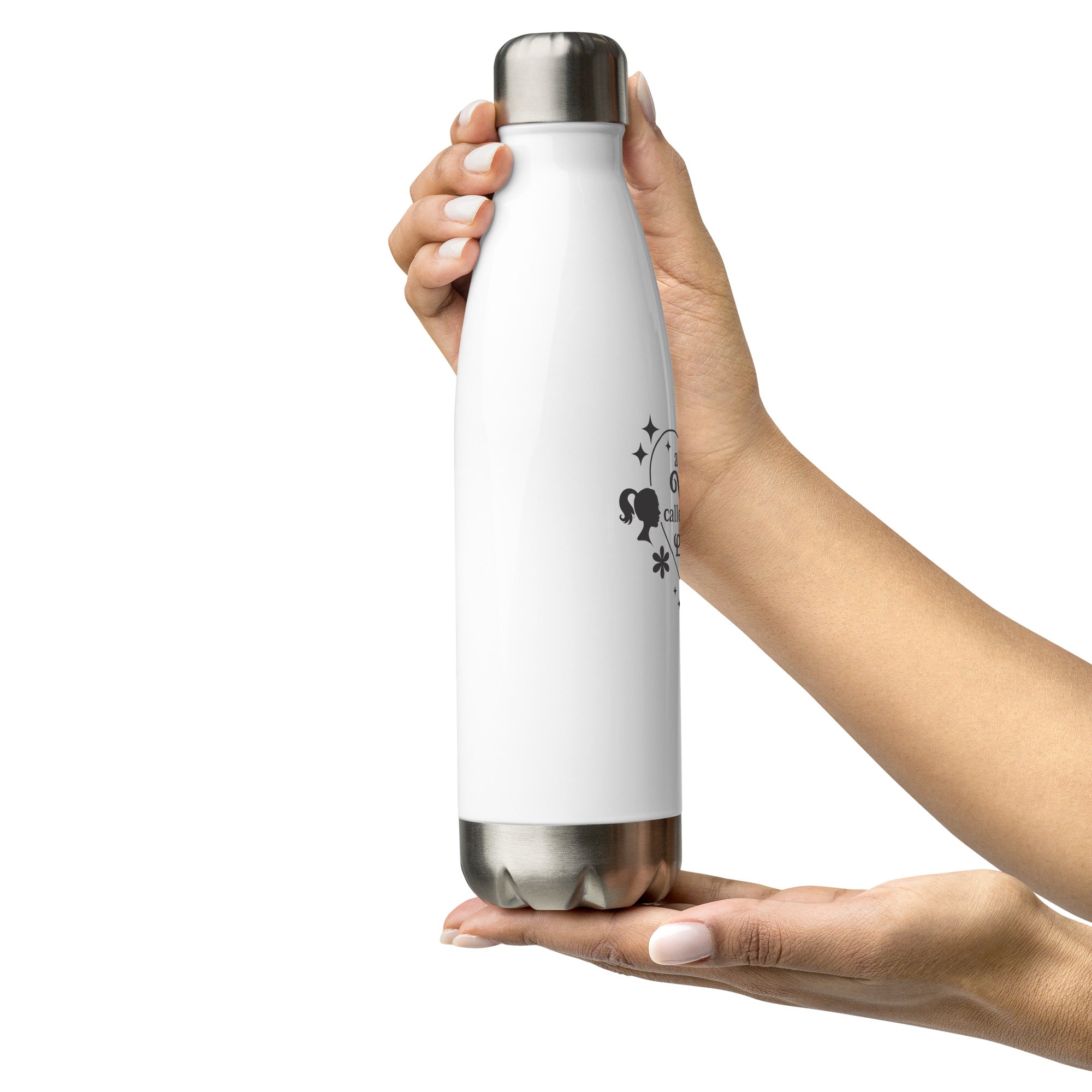 White Stainless Steel Water Bottle With Motivational Quote | Insulated - SublimeElle Self-LoveDRINKWARE