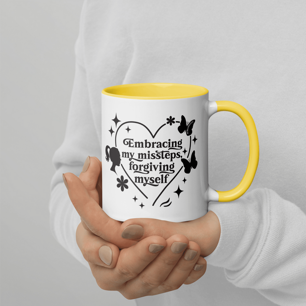 White & Yellow Mug: Radiate Positivity Every Morning - SublimeElle Self - Love