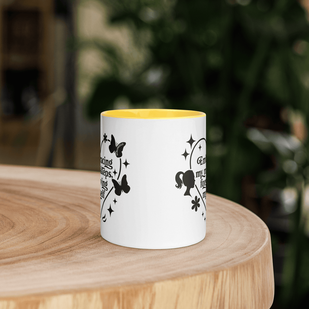 White & Yellow Mug: Radiate Positivity Every Morning - SublimeElle Self - Love