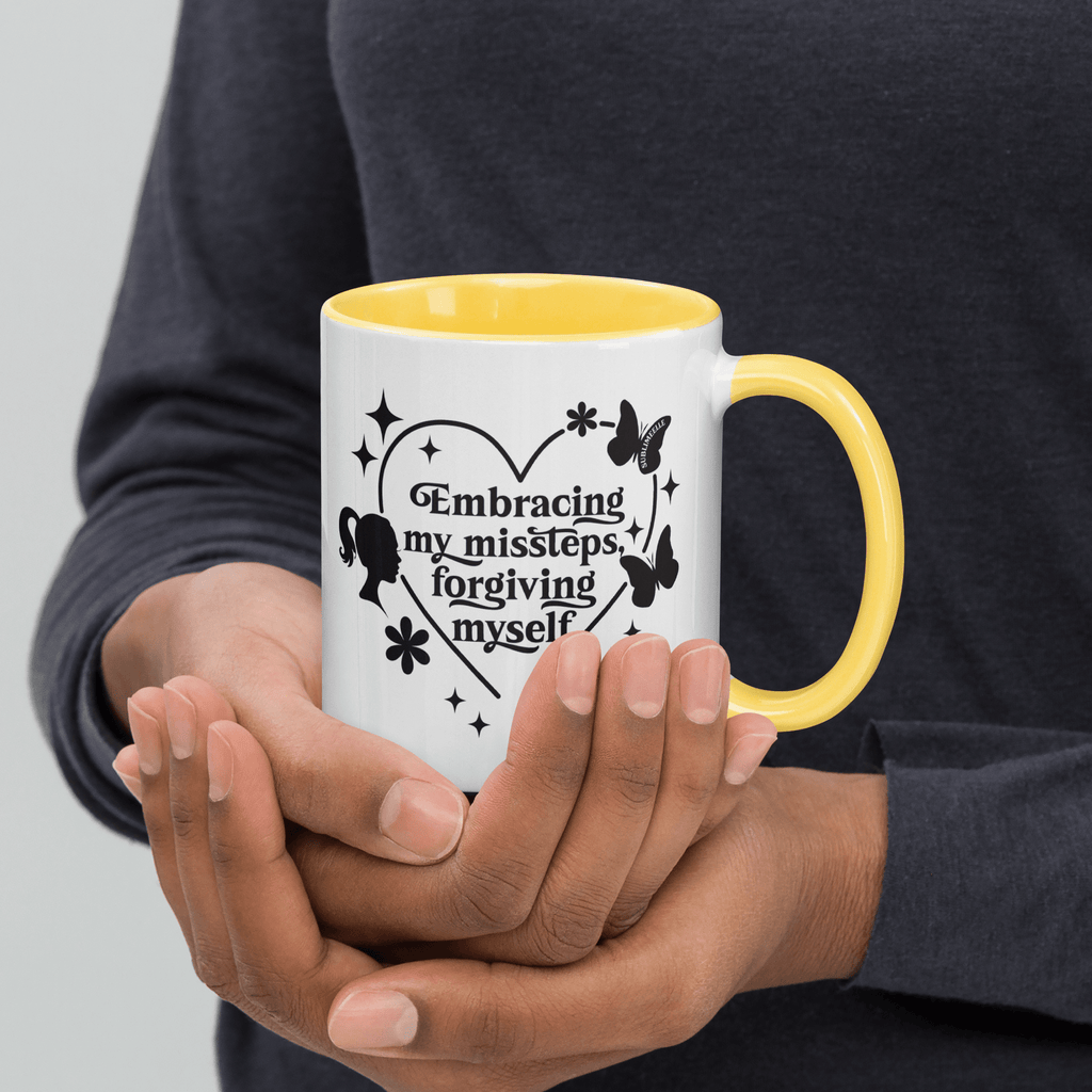 White & Yellow Mug: Radiate Positivity Every Morning - SublimeElle Self - Love
