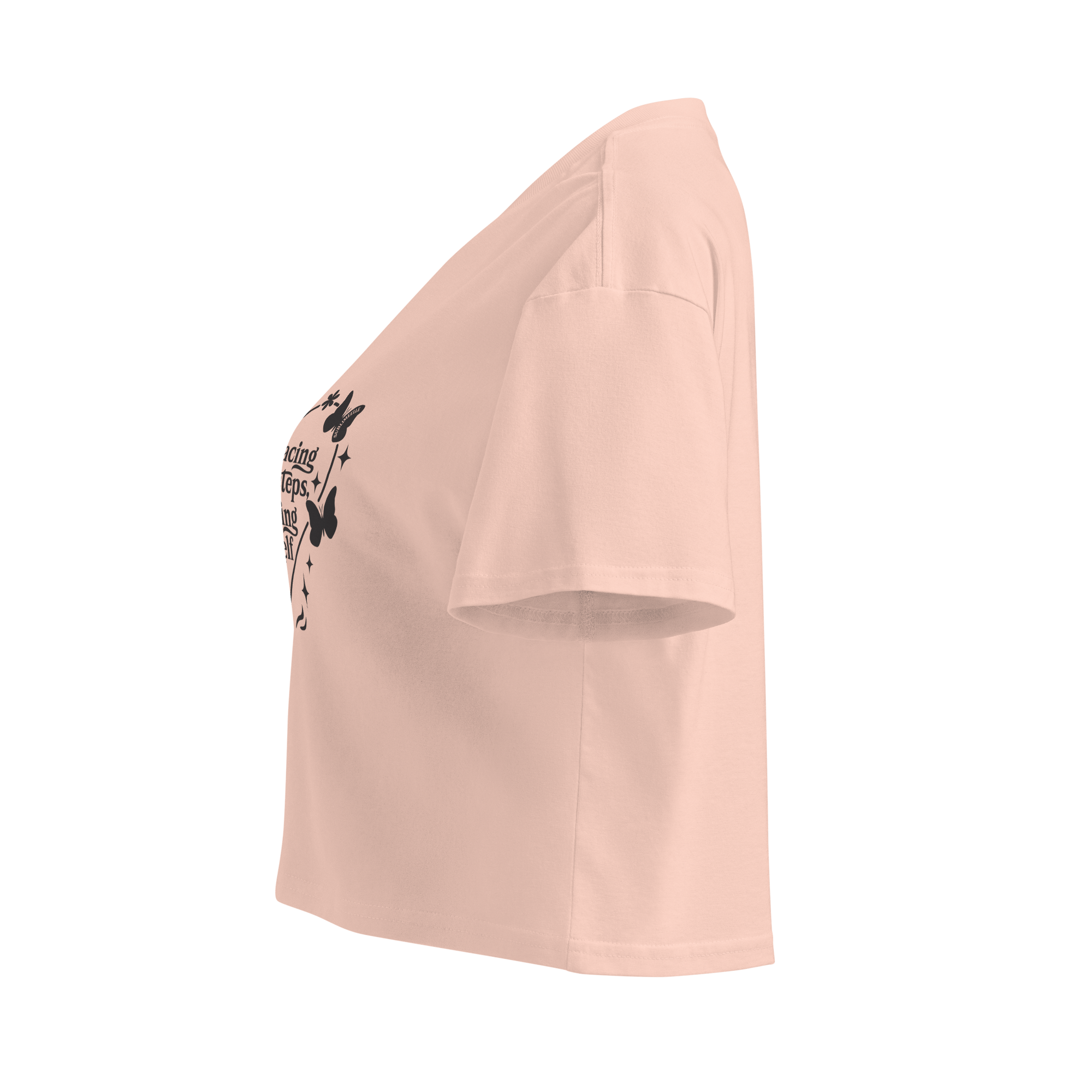 “Women’s Pale Pink Cropped Tank – Motivational Quote Top for Self - Care & Confidence” - SublimeElle Self - Love