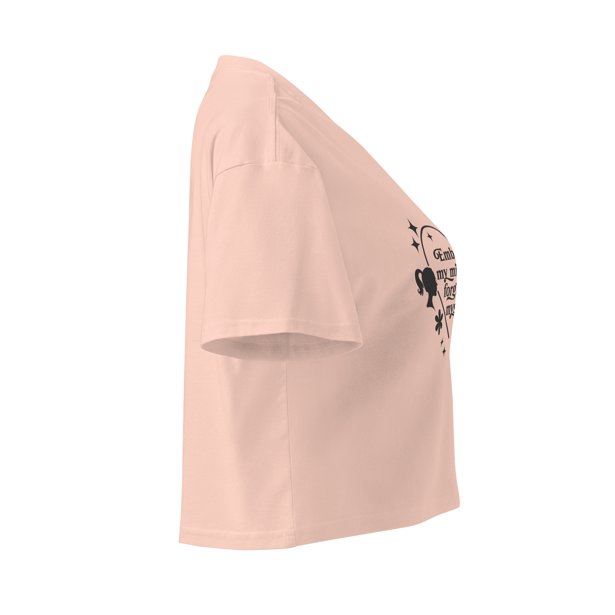 “Women’s Pale Pink Cropped Tank – Motivational Quote Top for Self - Care & Confidence” - SublimeElle Self - Love