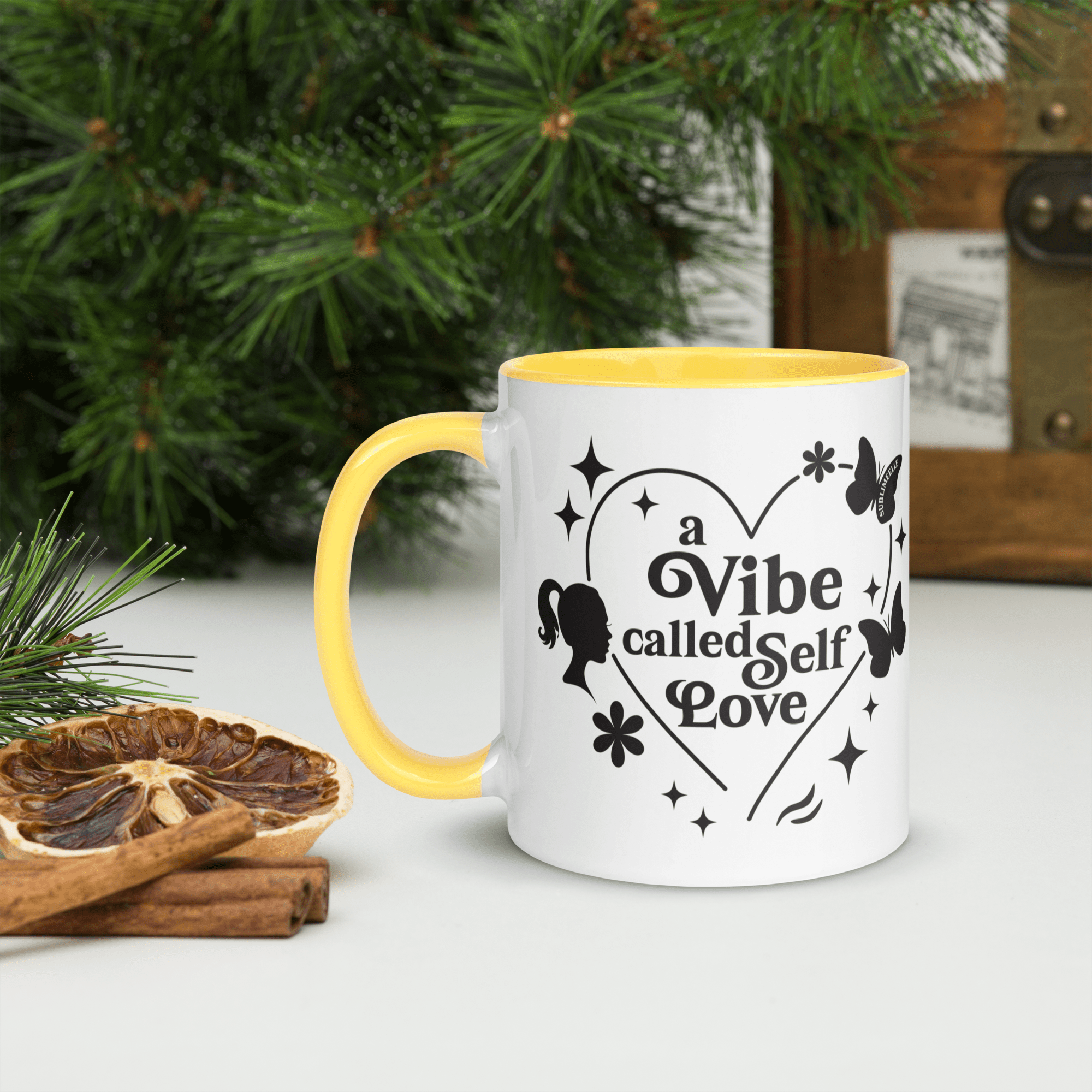 Yellow Mug Self - Love | A Vibe Called Self - Love | Positivity Gift - SublimeElle Self - Love