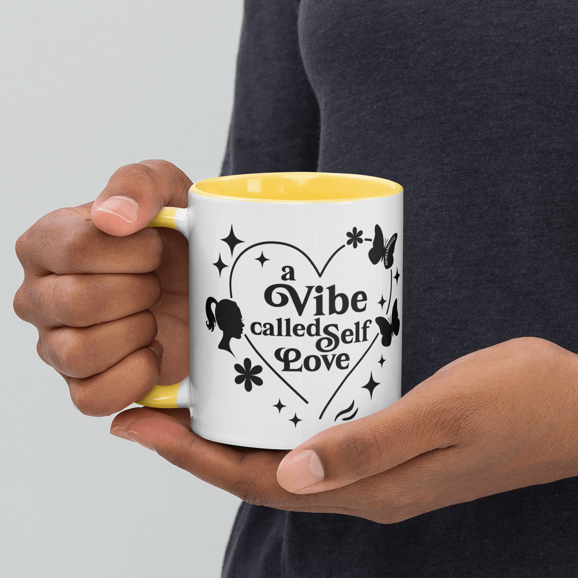 Yellow Mug Self - Love | A Vibe Called Self - Love | Positivity Gift - SublimeElle Self - Love