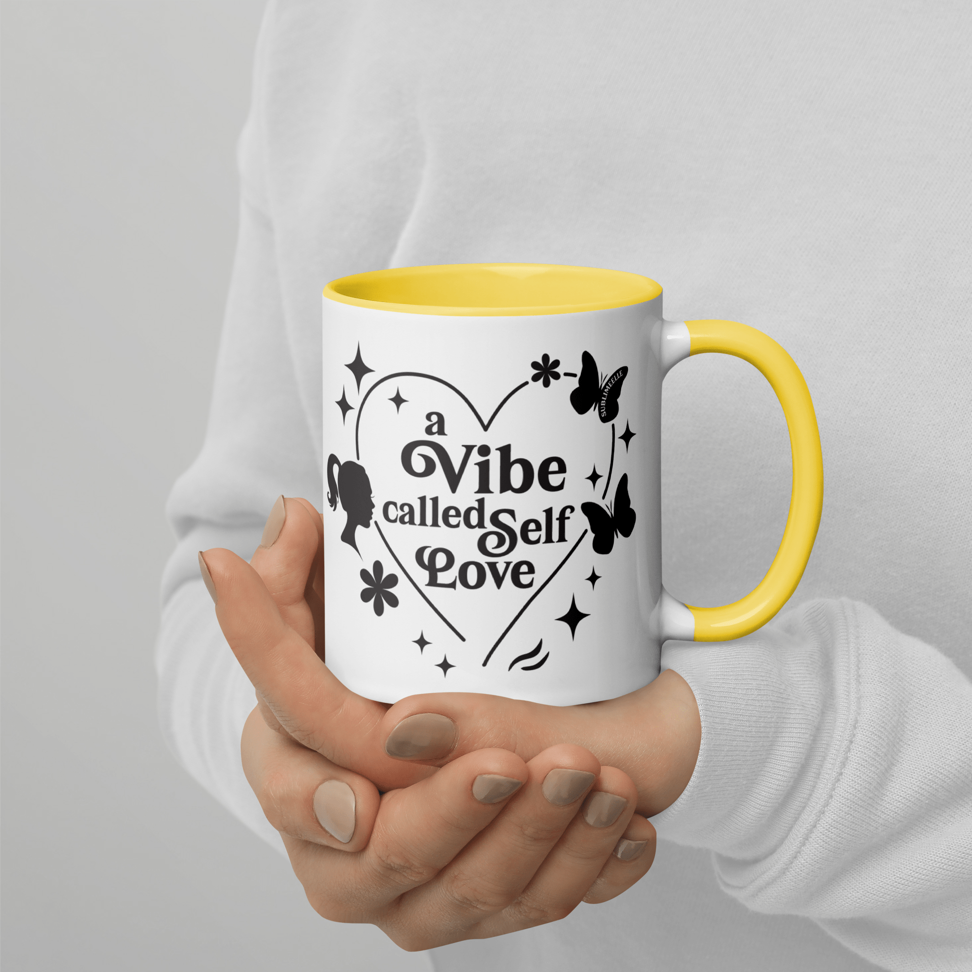 Yellow Mug Self - Love | A Vibe Called Self - Love | Positivity Gift - SublimeElle Self - Love