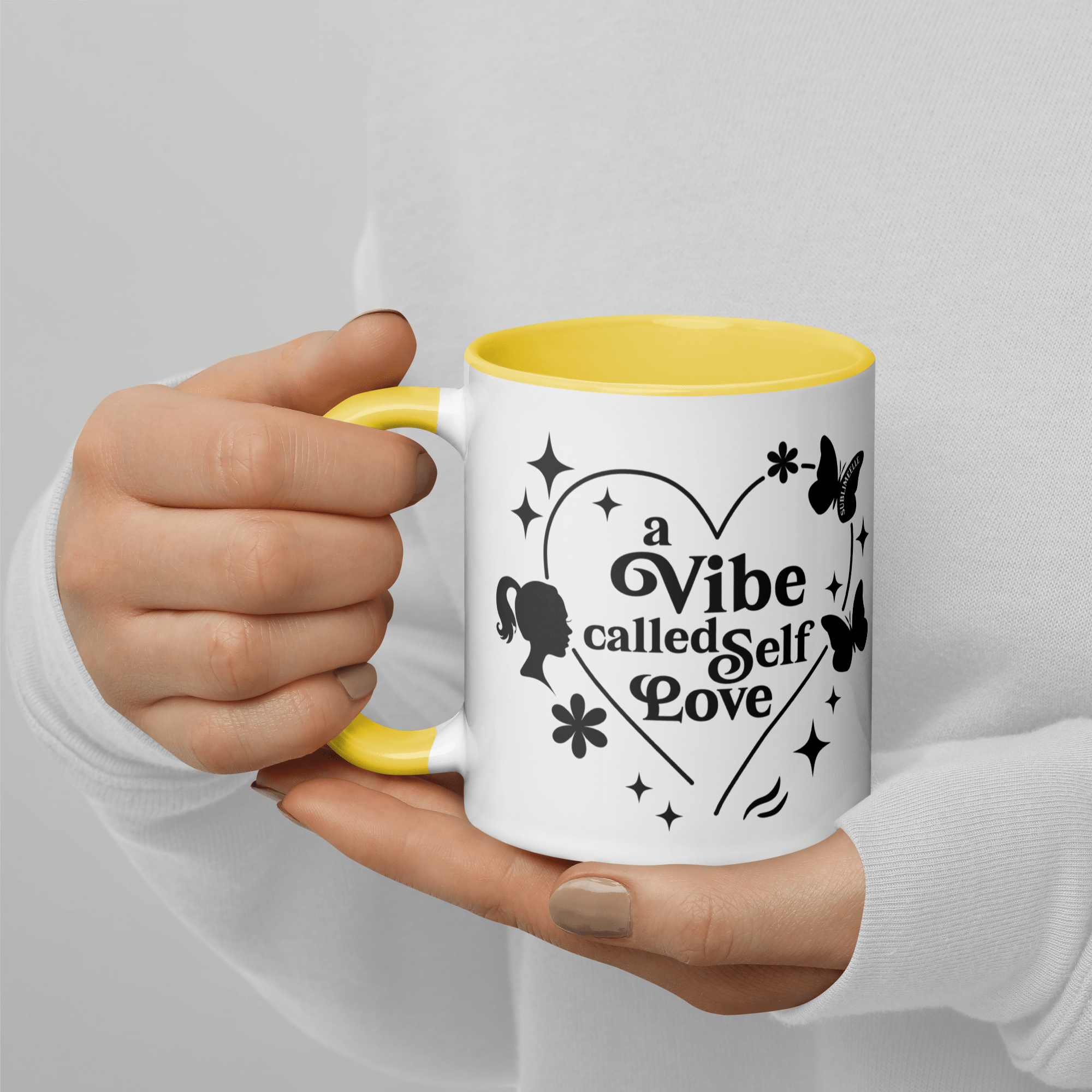 Yellow Mug Self - Love | A Vibe Called Self - Love | Positivity Gift - SublimeElle Self - Love