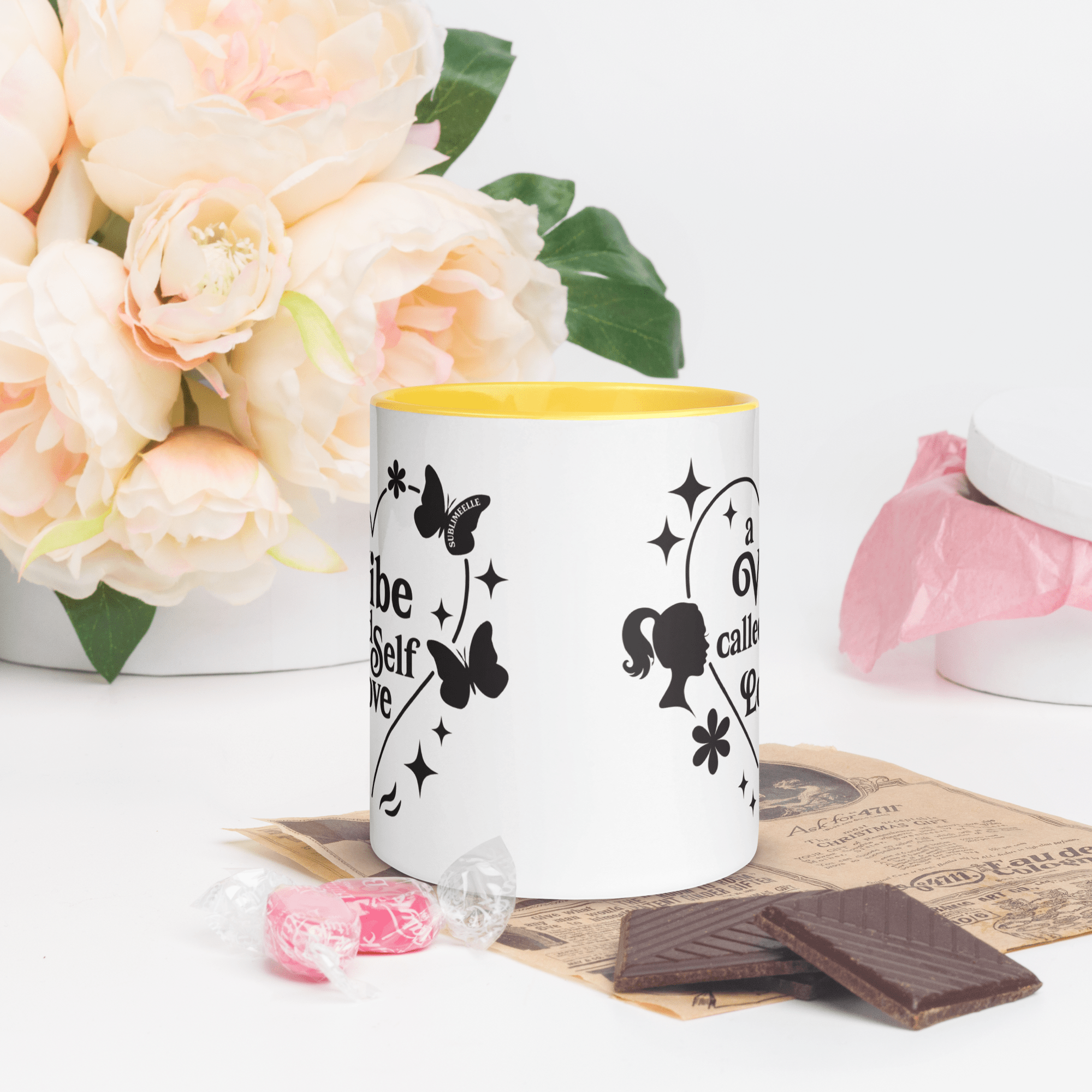 Yellow Mug Self - Love | A Vibe Called Self - Love | Positivity Gift - SublimeElle Self - Love