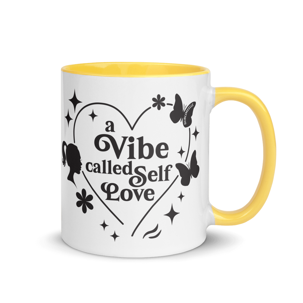 Yellow Mug Self - Love | A Vibe Called Self - Love | Positivity Gift - SublimeElle Self - Love