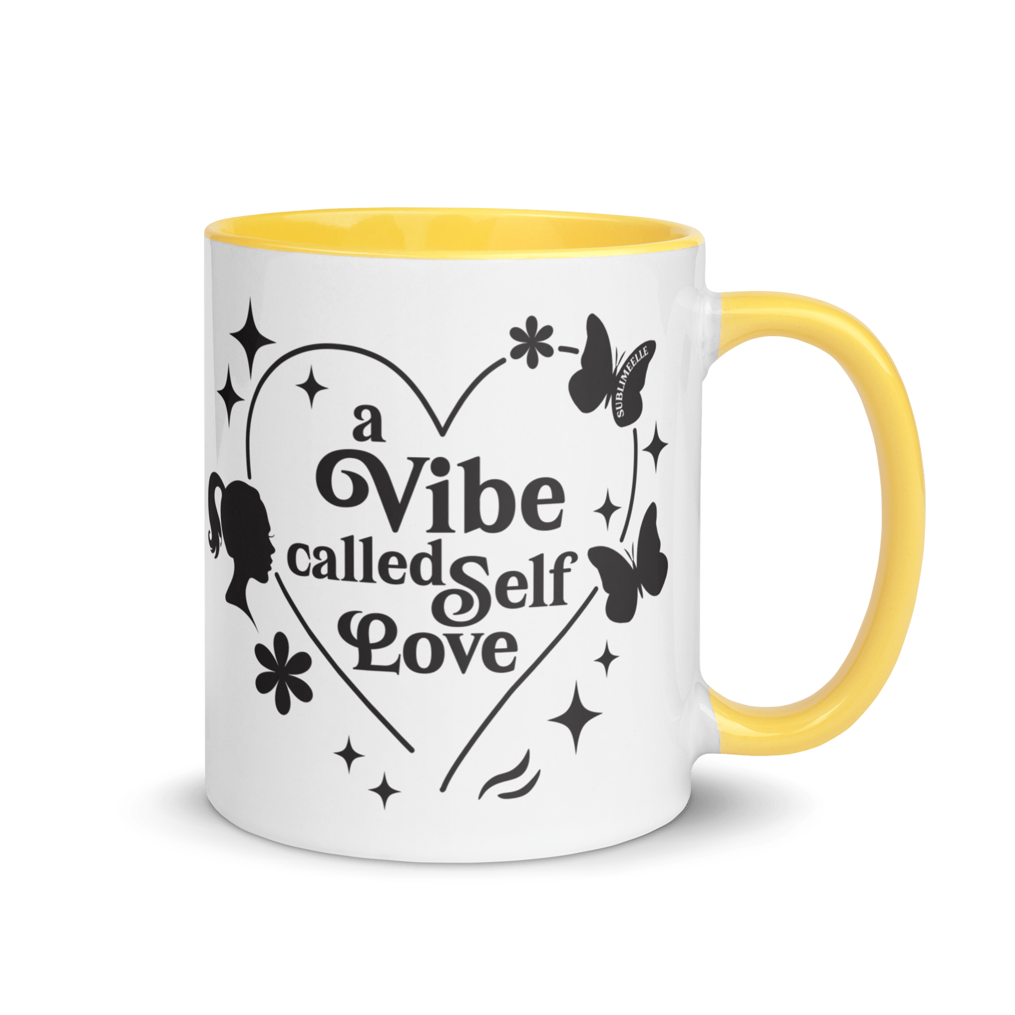 Yellow Mug Self - Love | A Vibe Called Self - Love | Positivity Gift - SublimeElle Self - Love