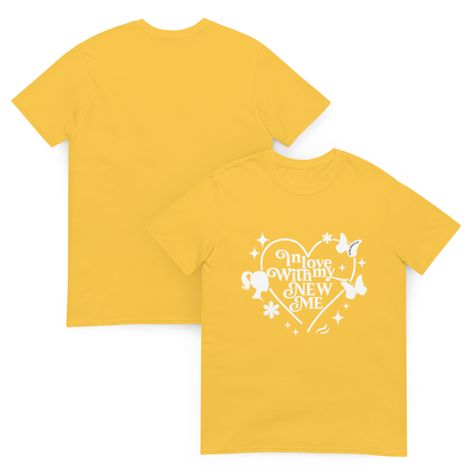 Yellow T-Shirt Coral Self - Love With Motivational Quote - SublimeElle Self - Love