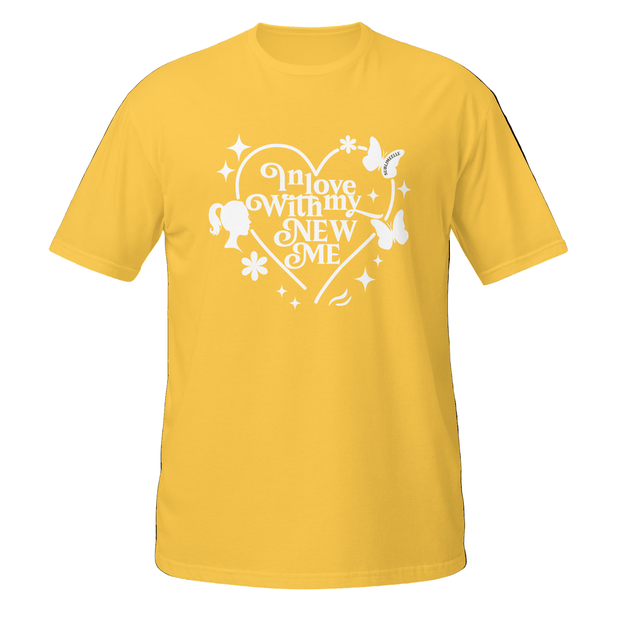 Yellow T-Shirt Coral Self - Love With Motivational Quote - SublimeElle Self - Love